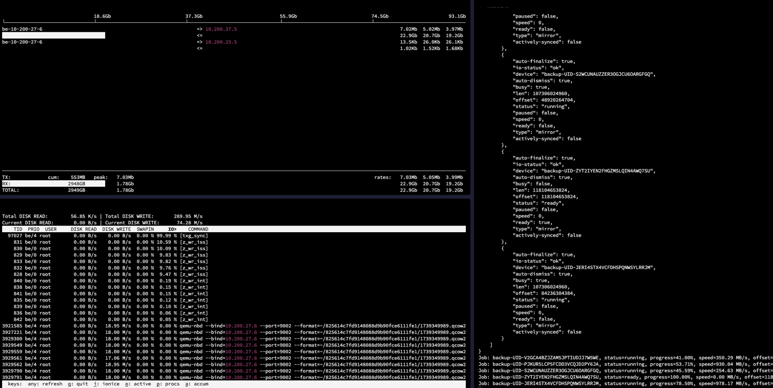Detail aktivního drive-mirror disku u VM